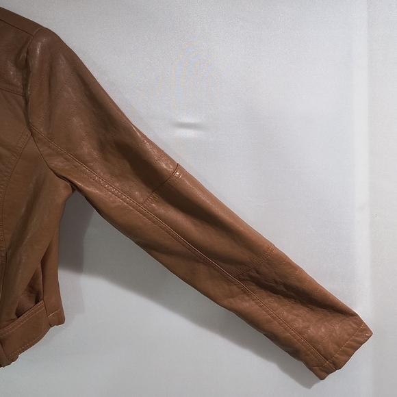 Toxik3 Women's Medium Brown Classic Motorcycle Style Leather Jacket - Picture 5 of 10